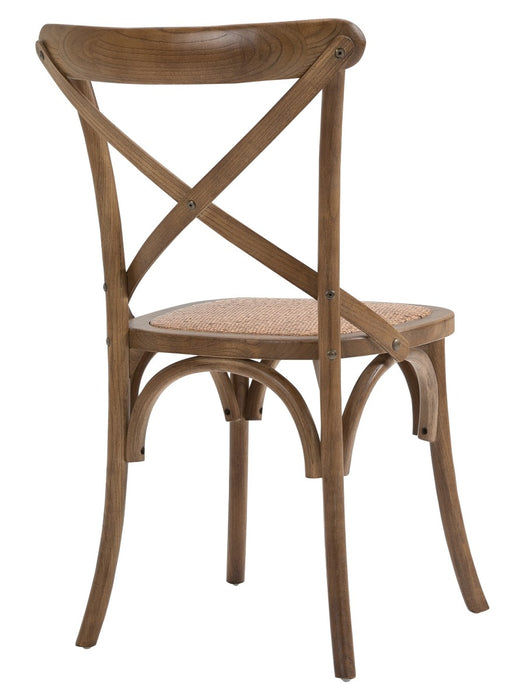 Mirano Wooden Cross back Commercial Grade Dining Chair, Walnut