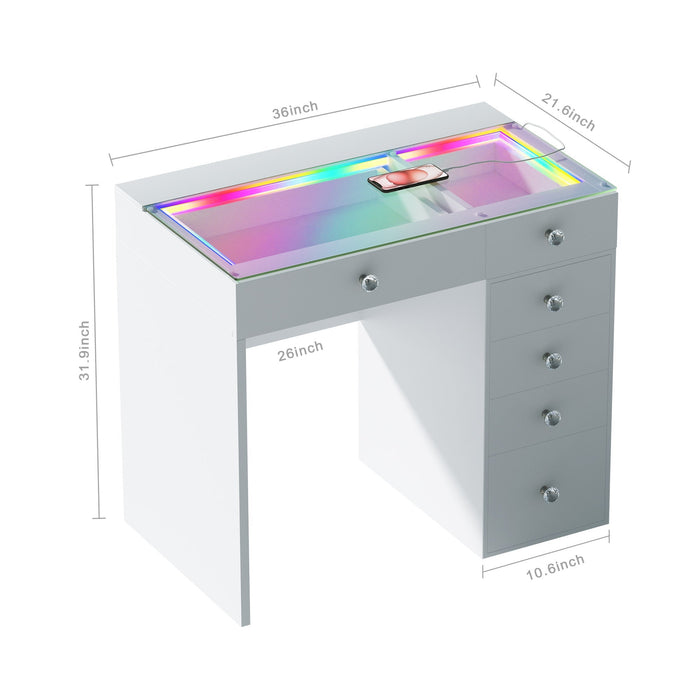 Diana 92cm Dresser with 6 Storage Drawers