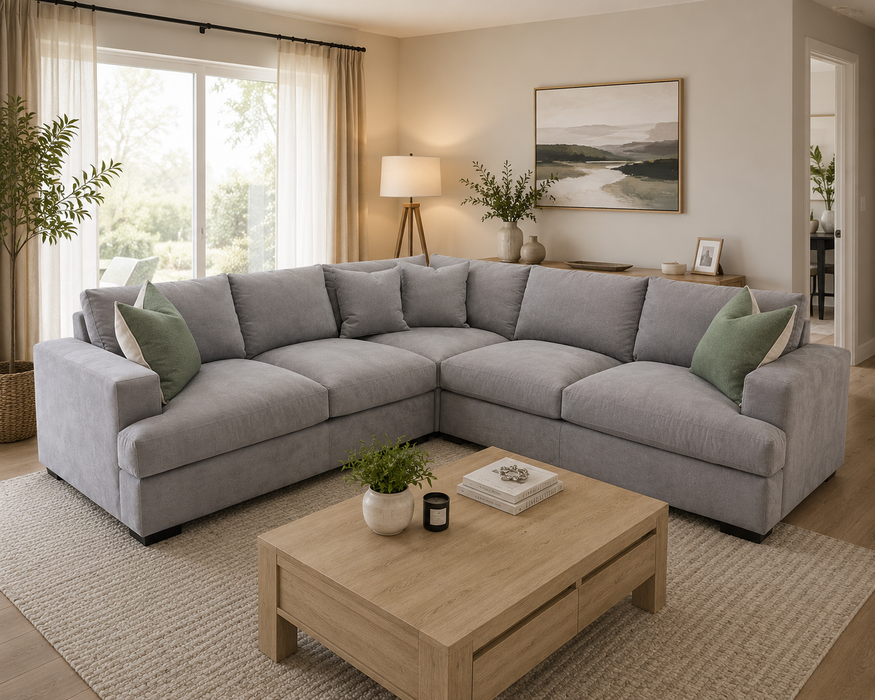 Byron 5 Seater Corner Lounge  Grey