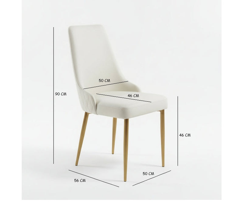 (Set of 2) Mila Faux Leather Beige Chairs