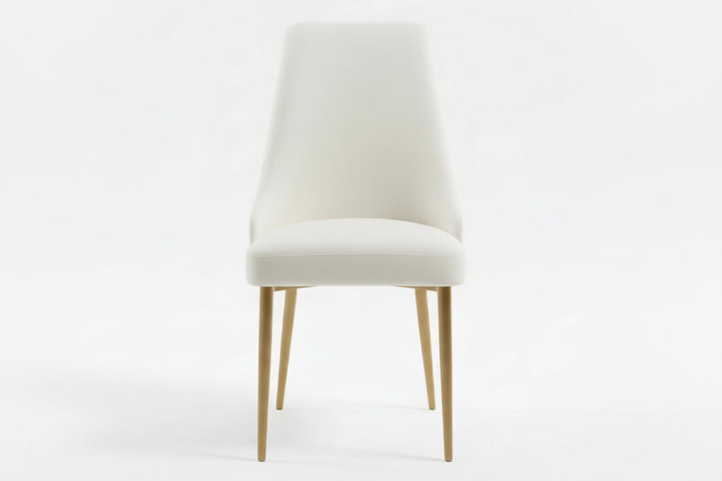 (Set of 2) Mila Faux Leather Beige Chairs