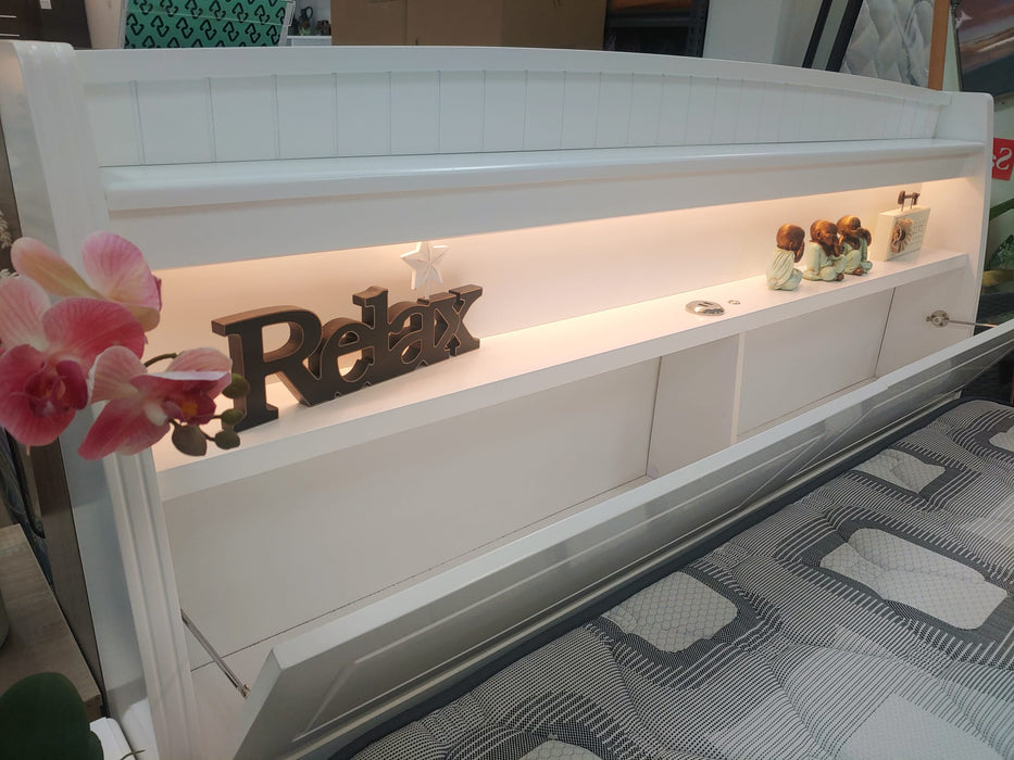 Vanice Double Timber Gas Lift Bed