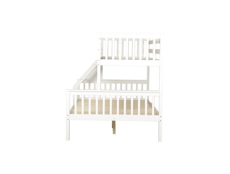 Glebe Pine Wood Single Over Double Bunk Bed, White