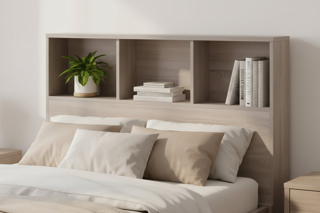Bendigo Bookcase King Single Bed - Light Oak
