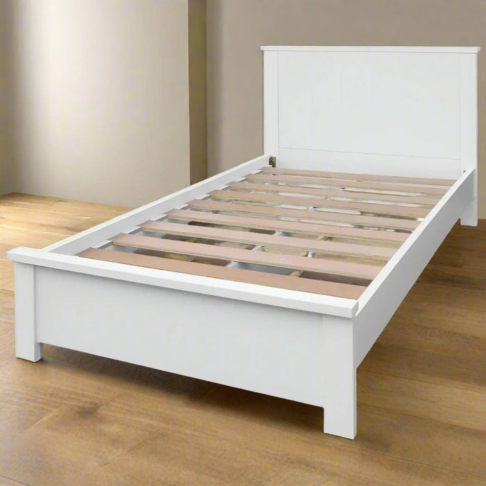 White Cue Wooden Bed Frame