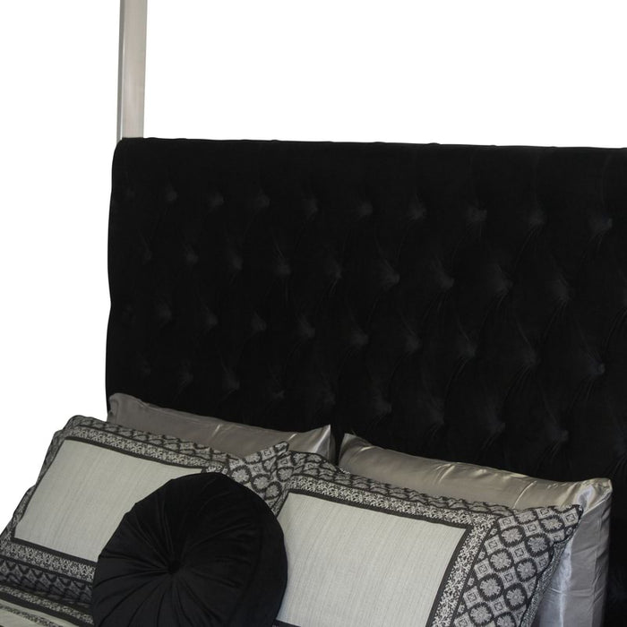 Alexandria Canopy Tufted Velvet Bed Frame