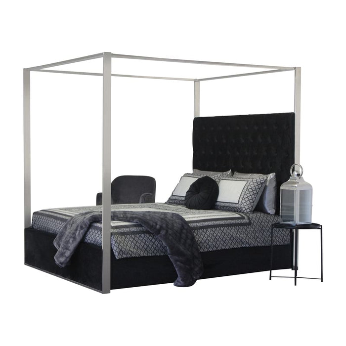 Alexandria Canopy Tufted Velvet Bed Frame