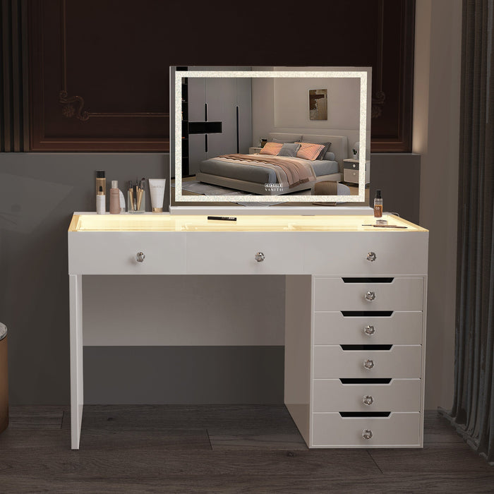Crystal Dresser Mirror with Bluetooth with LED Music Mirror