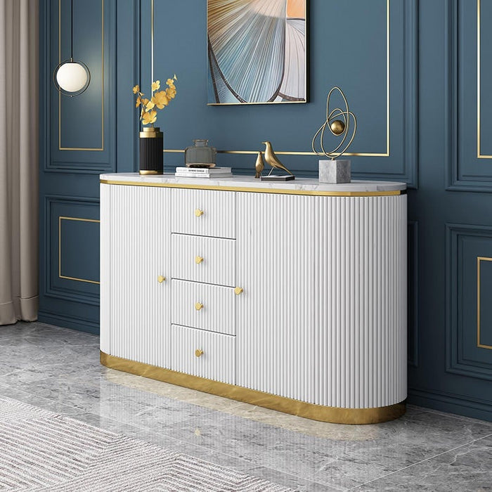 Amara 4 Drawer 2 Door Marble Buffet