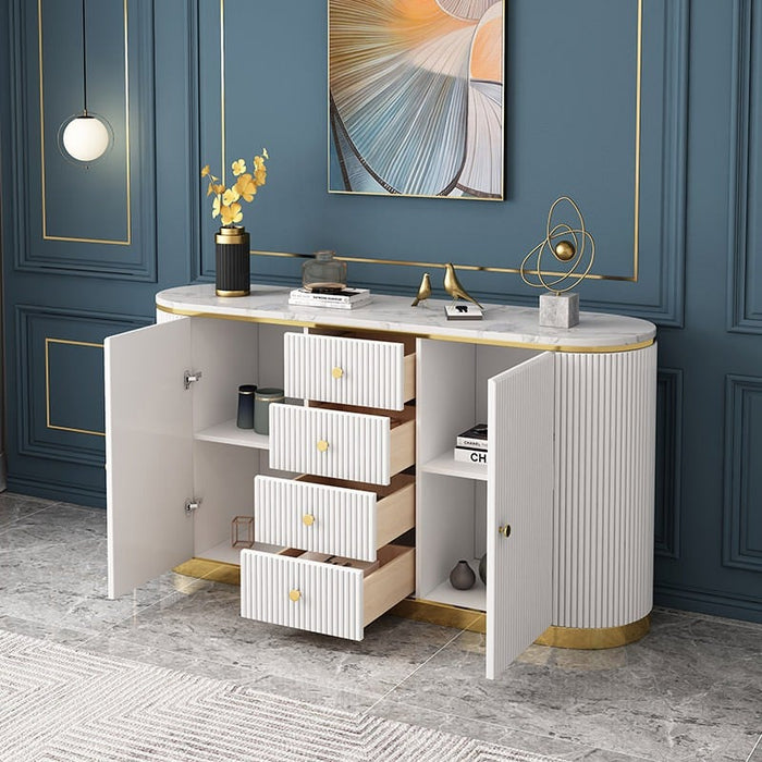Amara 4 Drawer 2 Door Marble Buffet