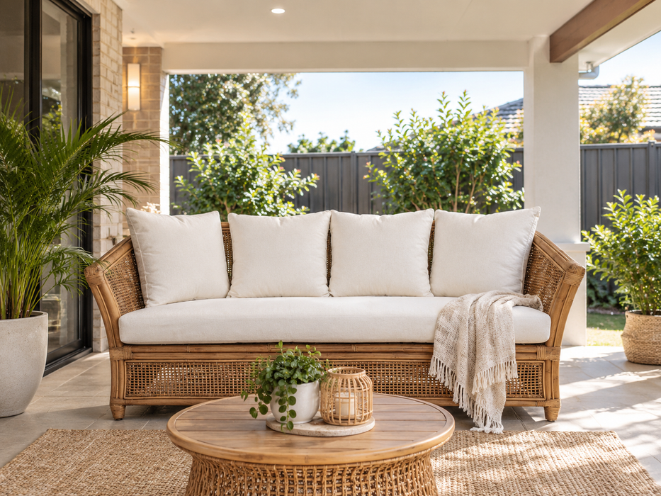 Cayman 2 Seater Rattan Outdoor Sofa Lounge - Sydney