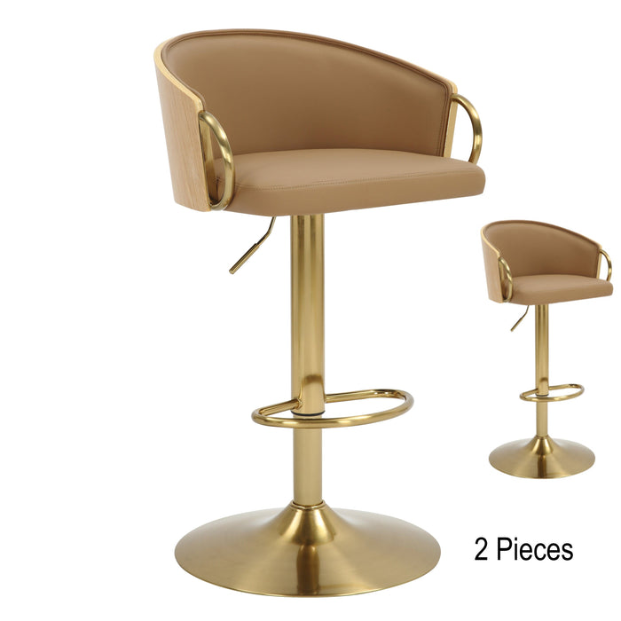 Jensen Gold Swivel Bar Stool (Set of 2)