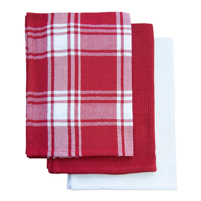 Festive Stripe Tea Towel Gold/White