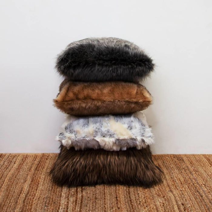 Brown Fox Faux Fur Cushion