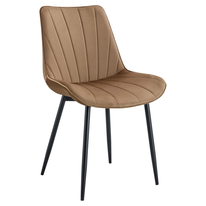 Lezo Velvet Fabric Dining Chair, Beige