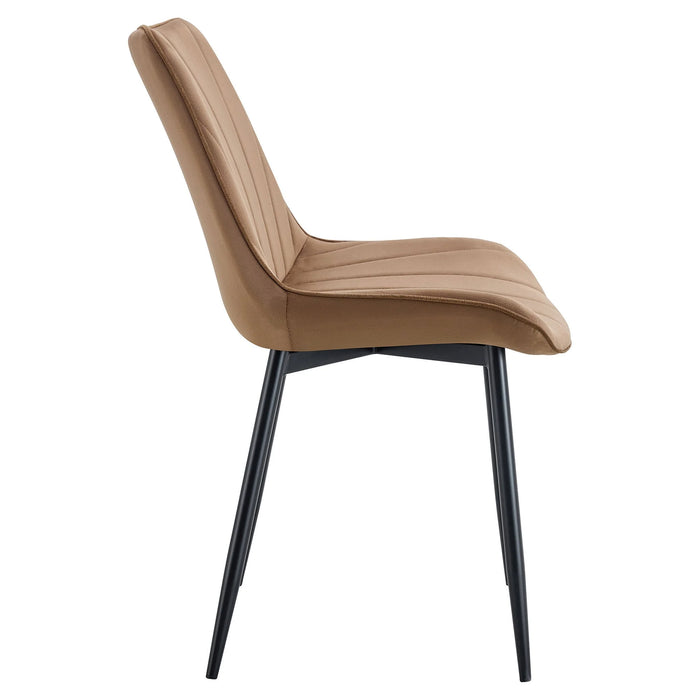 Lezo Velvet Fabric Dining Chair, Beige
