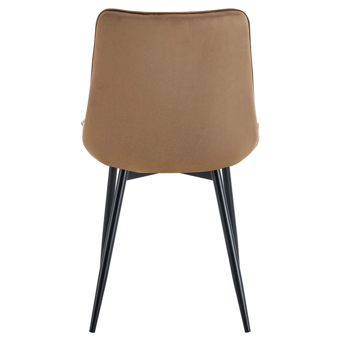 Lezo Velvet Fabric Dining Chair, Beige