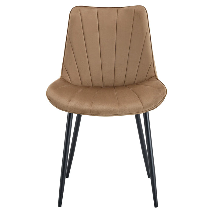 Lezo Velvet Fabric Dining Chair, Beige