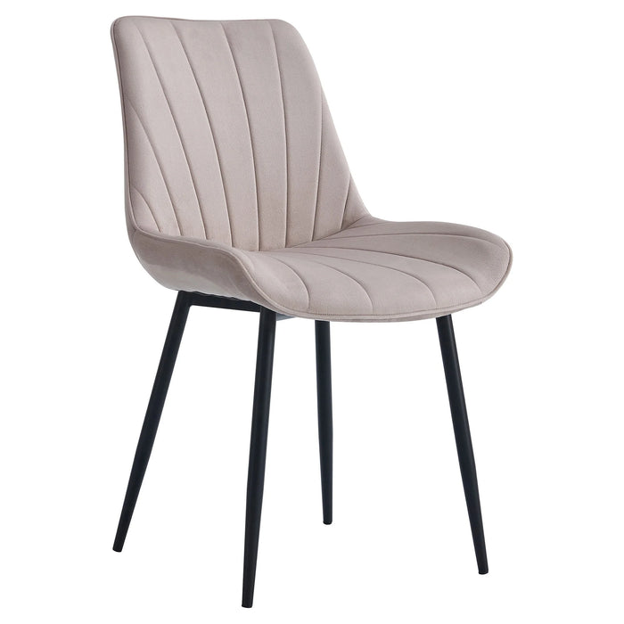Lezo Velvet Fabric Dining Chair, Beige