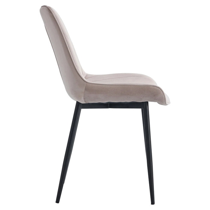 Lezo Velvet Fabric Dining Chair, Beige