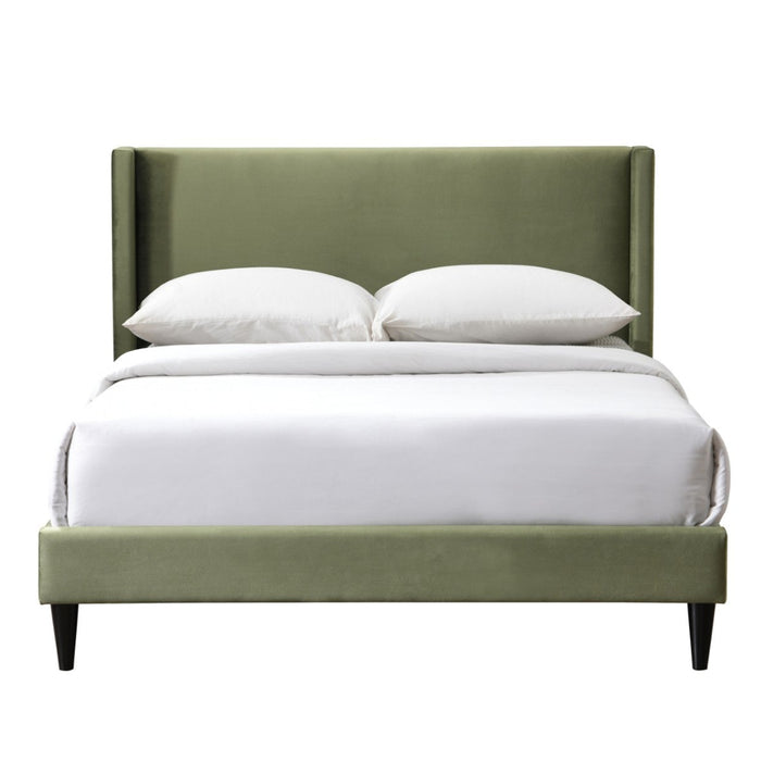 Olive Velvet Queen Bed Frame