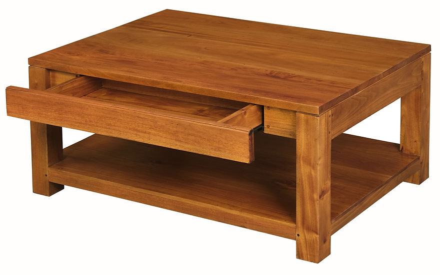 Amsterdam 2 Drawer Coffee Table, Light Pecan