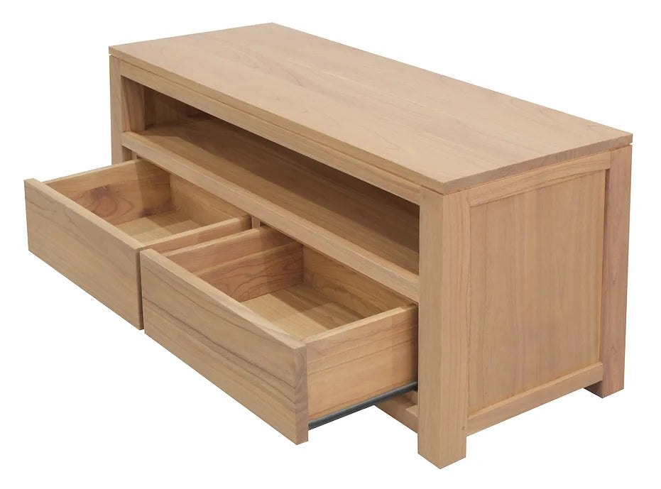 Amsterdam 2 Drawer White Cedar Timber Entertainment Unit