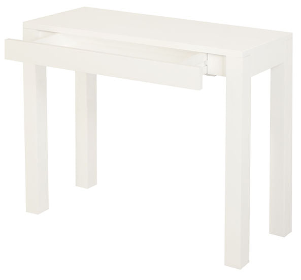 White Amsterdam 1 Drawer Console Sofa Table 90cm