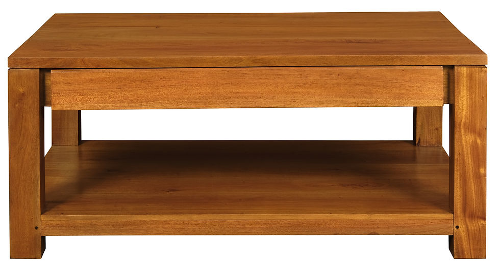 Amsterdam 2 Drawer Coffee Table, Light Pecan