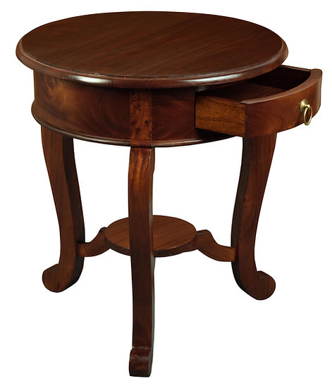 Candava Leg 1 Drawer Lamp Table, Mahogany