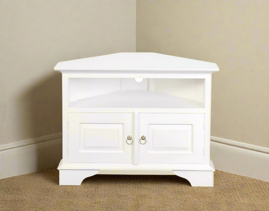 Corner White Corner Tv Stand- Tasman