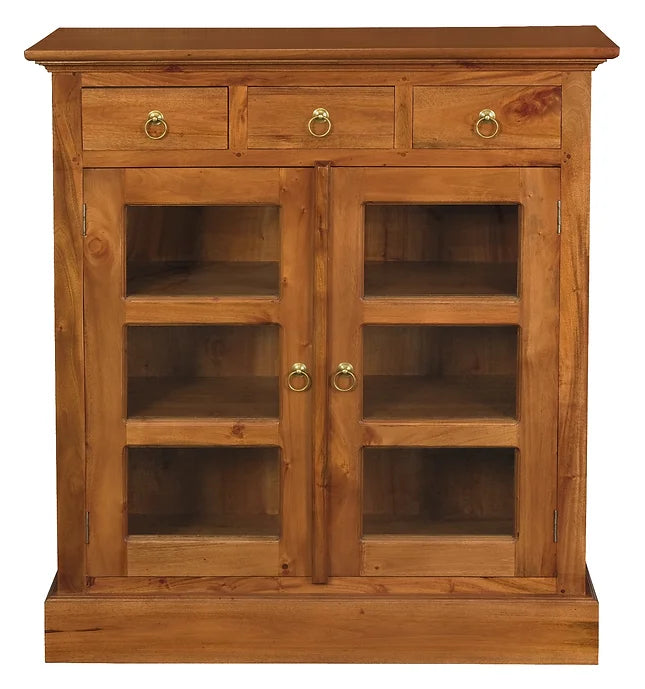 Tasmania 3 Drawer Solid Timber Display Cabinet