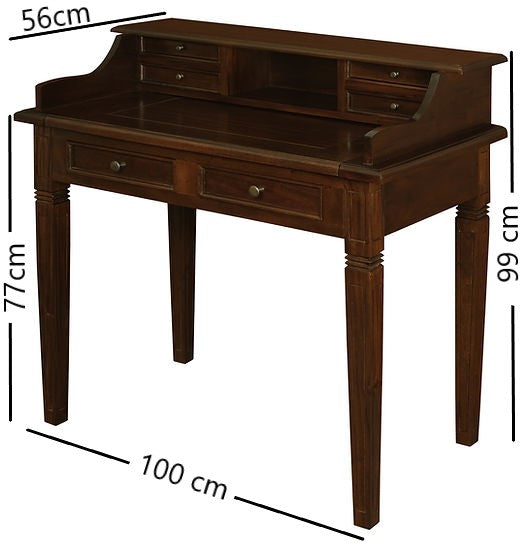 Nueva 6 Drawer Desk, Mahogany