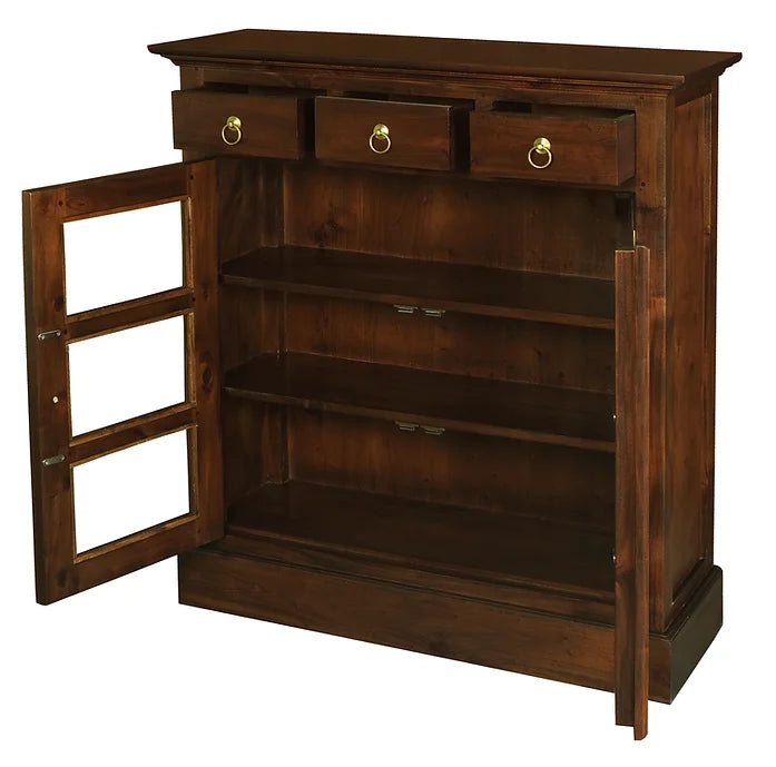 Tasmania 3 Drawer Solid Timber Display Cabinet