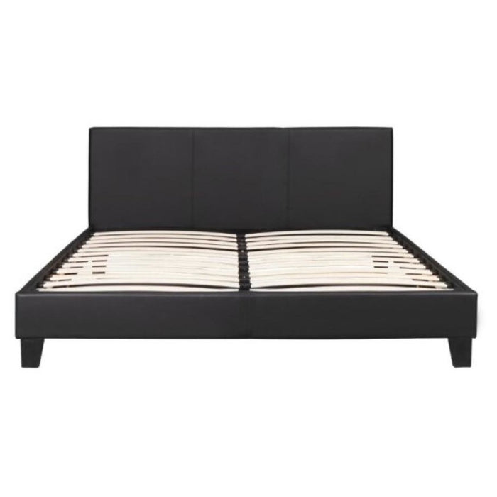 Monica Black Faux Leather Double Bed Frame