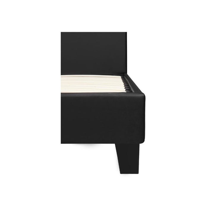 Monica Black Faux Leather Double Bed Frame