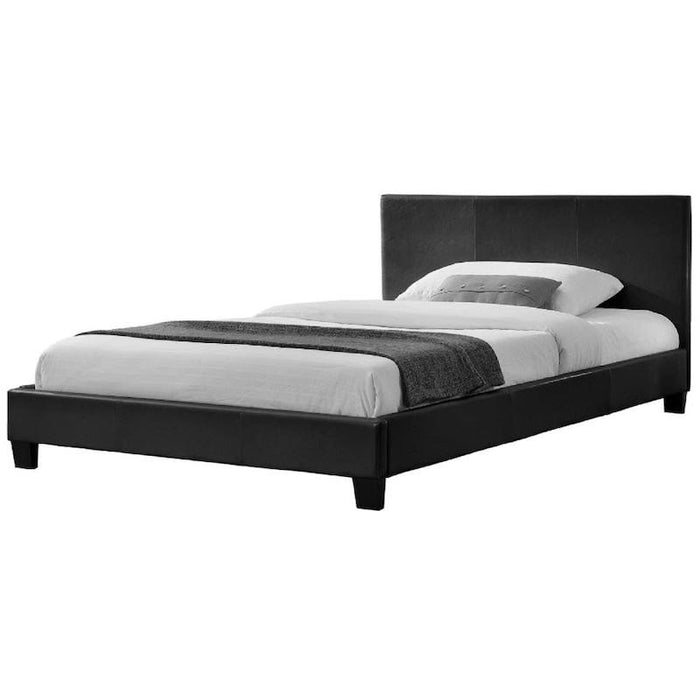 Monica Black Faux Leather Double Bed Frame