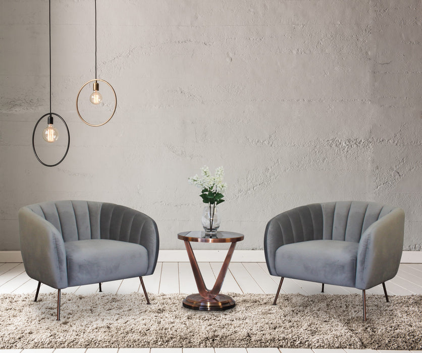 Chiswick Velvet Chair, Soft Grey