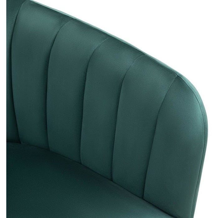 Cecil Velvet Green Accent Tub Chair