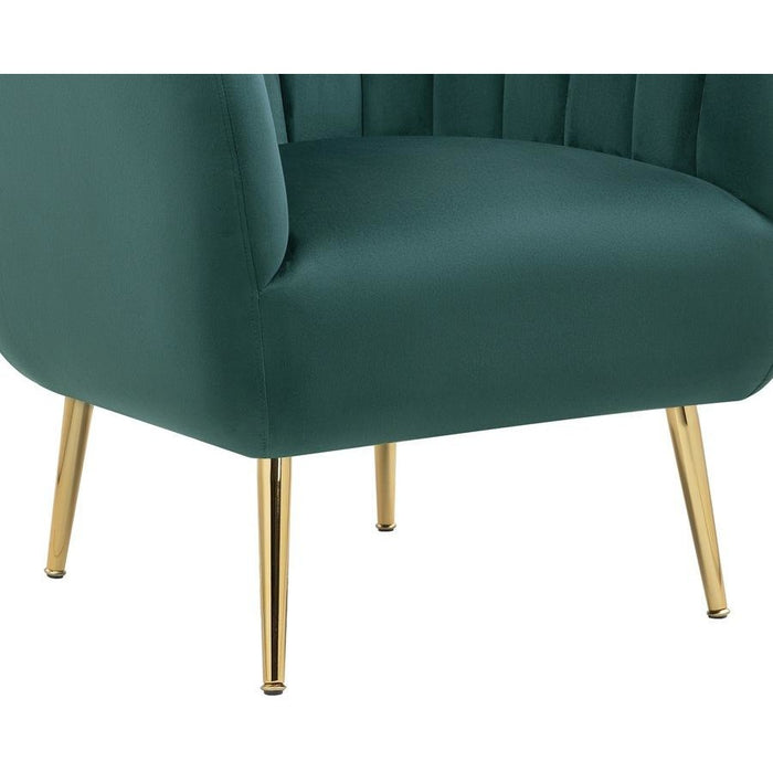 Cecil Velvet Green Accent Tub Chair