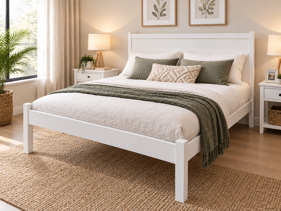 Waratah Australian Made Queen 52cm High Timber Bed Base White | Liverpool & ST Marys NSW