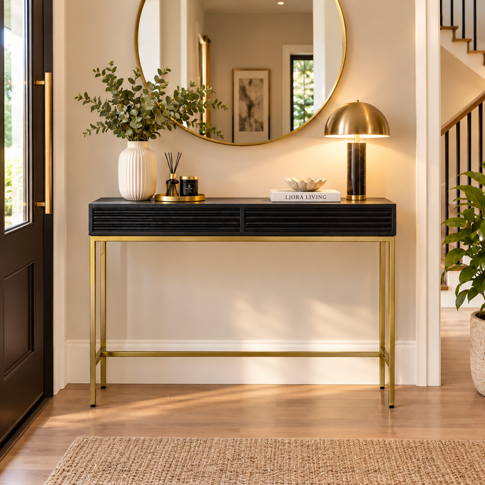 Ripple 2 Drawer Console Hallway Table 110cm