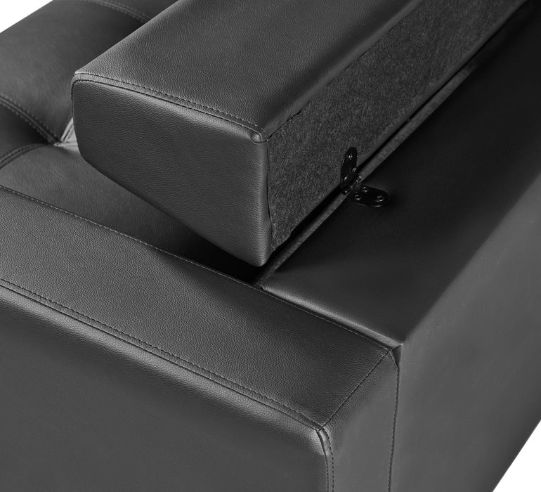 Madison 5 Seater Black PU Leather Lounge Suite