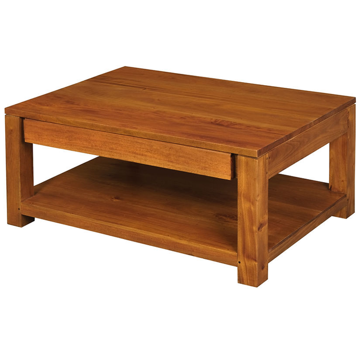 Amsterdam 2 Drawer Coffee Table, Light Pecan