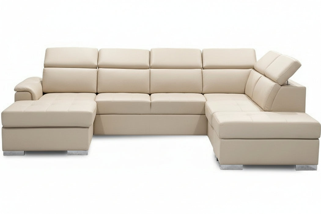 Miza 5 Seater Fabric Storage Chaise with Ottoman