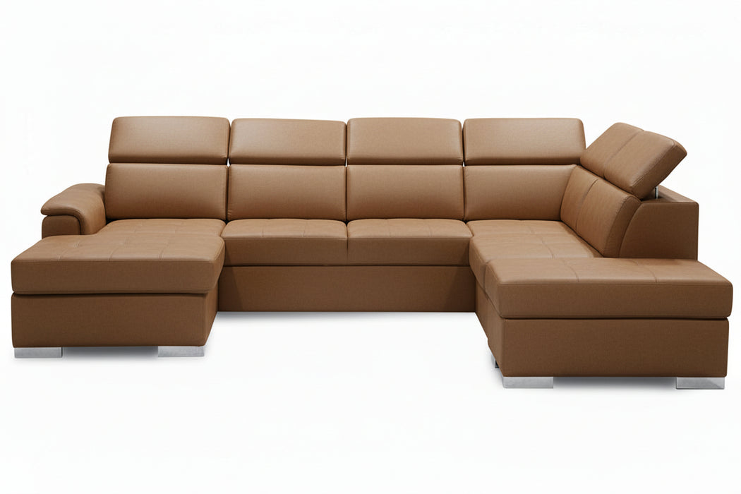 Miza 5 Seater Fabric Storage Chaise with Ottoman