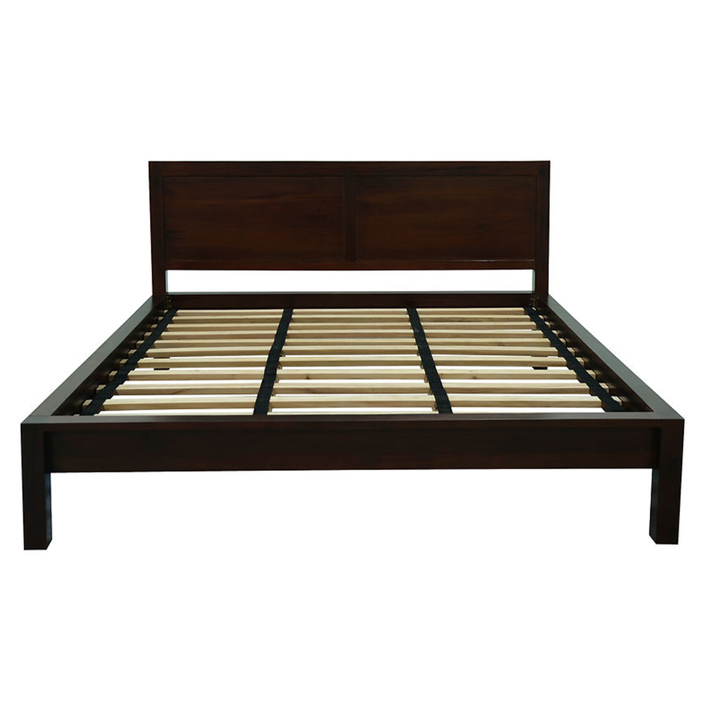 Amaro Solid Timber Queen Bed, Chocolate