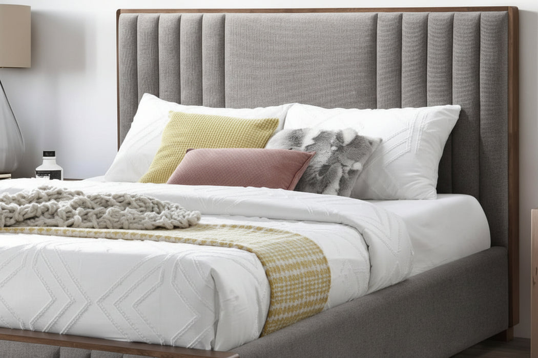 Luxe  King Fabric Bed Frame Tan