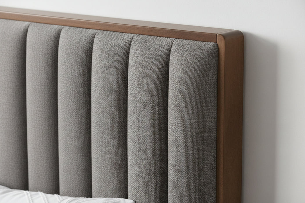 Luxe  King Fabric Bed Frame Tan