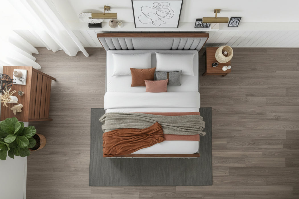 Luxe King Fabric Bed Frame Grey